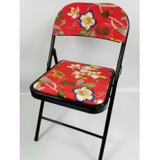 Сгъваем тръбен стол с флорални мотиви