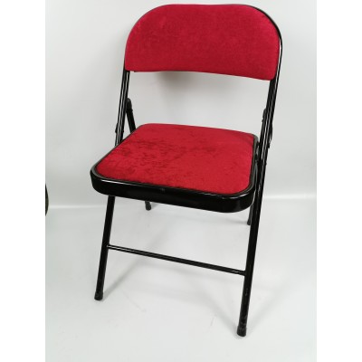 Сгъваем тръбен стол червен/син