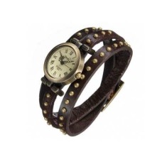 Кожена Ретро Дамска гривна часовник Vintage стил