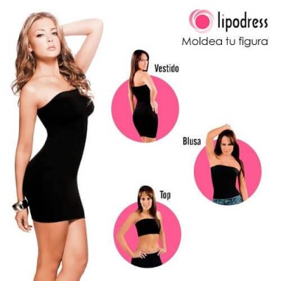 LipoDress 3 в 1 стягаща малка черна рокля потник и сутиен