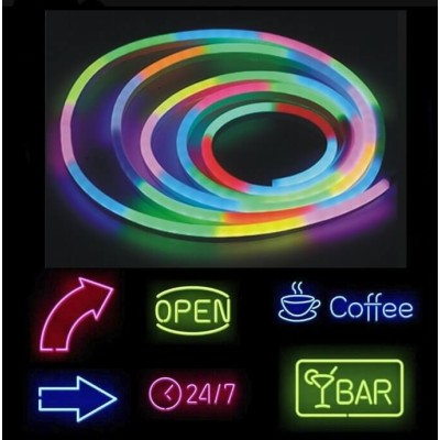 Неонова цветна RGB лента 5 метра, контролер 