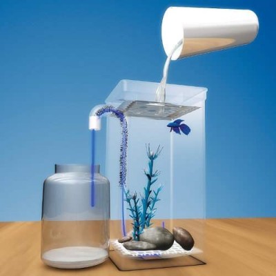 Самопочистващ се аквариум за рибки Fun Fish с LED осветление