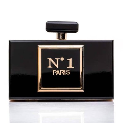 Стилна дамска чанта с форма на френски парфюм