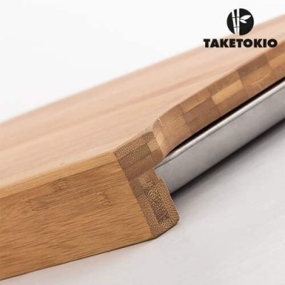 Дъска за рязане от бамбук с вградена тава