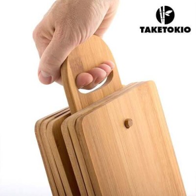 Комплект бамбукови дъски за рязане и поставка TAKETOKIO