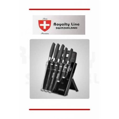Royalty Line комплект 5 броя ножове с дъска и поставка