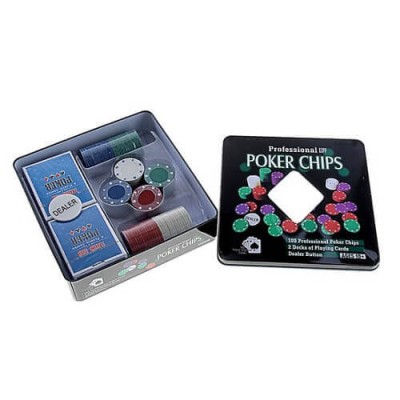 Чипове за покер 100 броя и 2 тестета карти