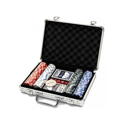Комплект за покер с 200 чипа и метален куфар