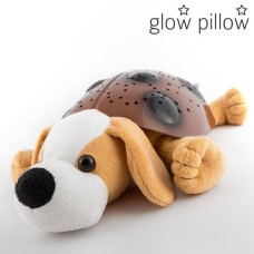 Детска лампа плюшено куче Glow Pillow с LED проектор за звездно небе