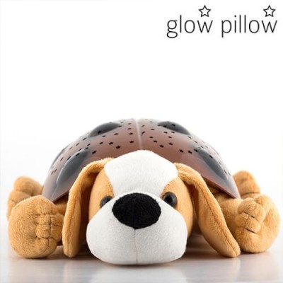 Детска лампа плюшено куче Glow Pillow с LED проектор за звездно небе