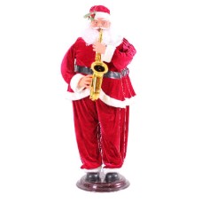 Коледна украса електрически Дядо Коледа 180см танцуващ и свирещ на саксофон