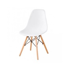 Бял стол скандинавски стил с дървени крака Рагнар