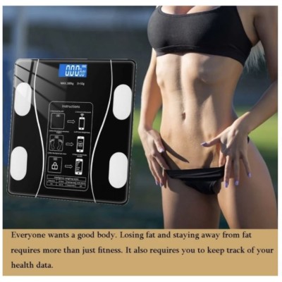Електронен кантар за баня, човешко тегло и мазнини, 180кг