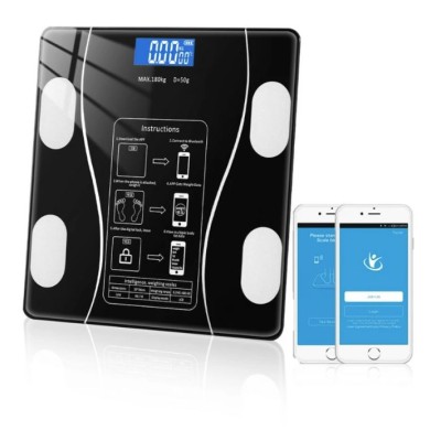 Електронен кантар за баня, човешко тегло и мазнини, 180кг
