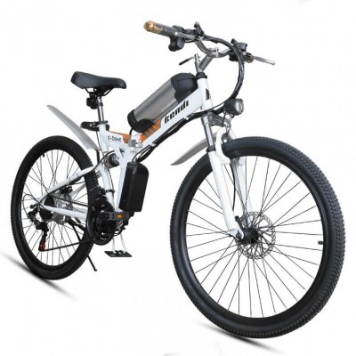 Електрически велосипед - сгъваем, бял и черен цвят