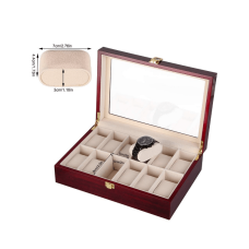 Дървена кутия за часовници - лукс с 12 отделения