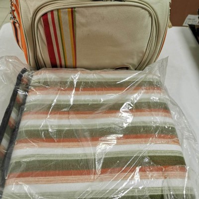 Прибори за хранене за пикник в чанта + одеяло, хладилно отделение