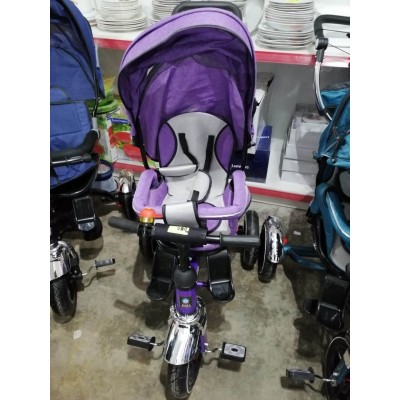 Детска триколка-колело, сенник, мелодии, предпазен борд, родителски контрол
