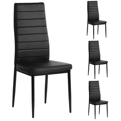 Трапезарен стол His, черен цвят