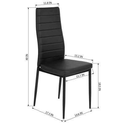 Трапезарен стол His, черен цвят
