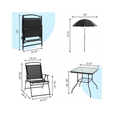 Комплект маса с 4 стола Лукс и чадър