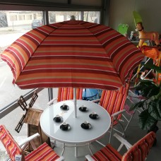 Градински комплект маса с чадър и 4 стола