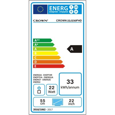 Телевизор Crown 22J230FHD, 12V, LED LCD