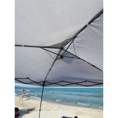 Шатра за плаж 3 х 3, UV защита, сгъваема, сак с колела