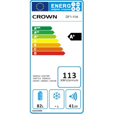 Хладилник Crown DF 111A(DF-11A), 82L, A+, Бял, Статична