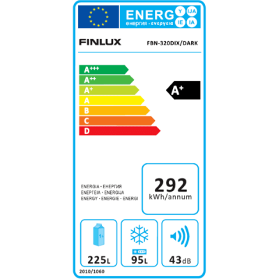 Хладилник с фризер Finlux FBN-320DIX/DARK, 320L