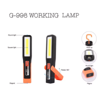 Работна лампа - фенер COB G998, SOS функция, магнитен корпус, кука