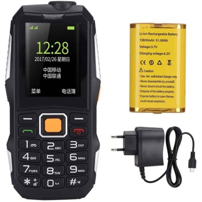 Мобилен телефон Zunate Senior, големи цифри, 2 сим карти, мощна батерия, фенер
