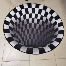 Противоплъзгащ кръгъл килим 3D илюзия 100см