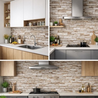 Тапет 3D тухли капучино C1, самозалепващo пано, 70 х 77см Тапет 3D тухли капучино C1, самозалепващo пано, 70 х 77см