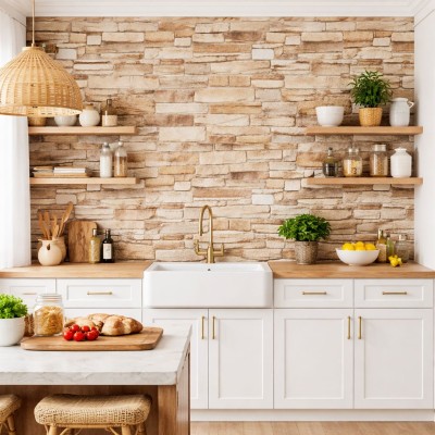 Тапет 3D тухли капучино C1, самозалепващo пано, 70 х 77см Тапет 3D тухли капучино C1, самозалепващo пано, 70 х 77см