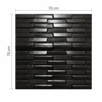 Тапет 3D тухли черни Модел X5, самозалепващ, 70 х 70см х 8мм
