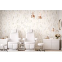 Винилов тапет B-5059, 10м х 45см, самозалепващ, бял фон на жълти нишки