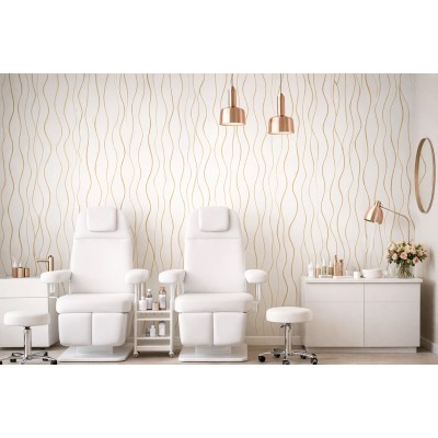 Винилов тапет B-5059, 10м х 45см, самозалепващ, бял фон на жълти нишки