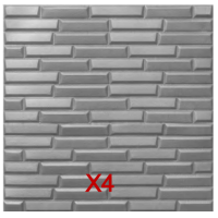 Тапет 3D тухли Сив, модел X4, самозалепващ, 70 х 70см х 8мм