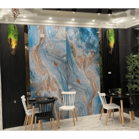Интериорен панел тип мрамор, 3D син цвят, 122 х 244см