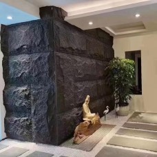 3D декоративни панели PU камък B-5 Elegant Black, вътрешен и външен монтаж, 600*1200*48mm