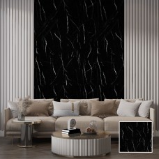 Интериорен панел тип мрамор QM-6001, 122 х 244см, черно и бяло