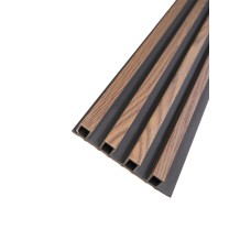 3D декоративни панели, 250х16см, WPC, 128-1A06-Black