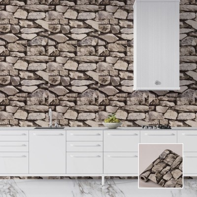 Ролков тапет винил Lux 203-1TI, Камъни, самозалепващ, 10м*53см