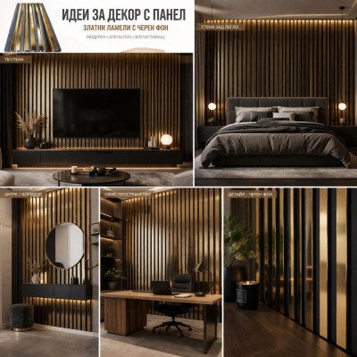 3D декоративни панели, 290х20см, WPC, GOLD 3D декоративни панели, 290х20см, WPC, GOLD
