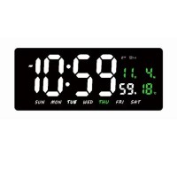 Стенен часовник led дисплей 36*16см, термометър, календар, JH3604