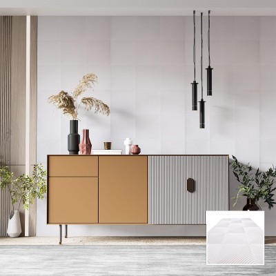 3D Стенен панел 120*60*2.5см, E009, външен и вътрешен монтаж, бял 3D Стенен панел 120*60*2.5см, E009, външен и вътрешен монтаж, бял