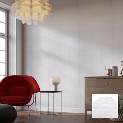 3D Стенен панел 120*60*2.5см, E009, външен и вътрешен монтаж, бял 3D Стенен панел 120*60*2.5см, E009, външен и вътрешен монтаж, бял