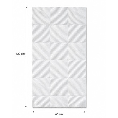 3D Стенен панел 120*60*2.5см, E009, външен и вътрешен монтаж, бял