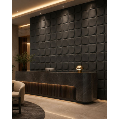 3D Стенен панел 120*60*2.5см, E003, Elegant Black, външен и вътрешен монтаж 3D Стенен панел 120*60*2.5см, E003, Elegant Black, външен и вътрешен монтаж